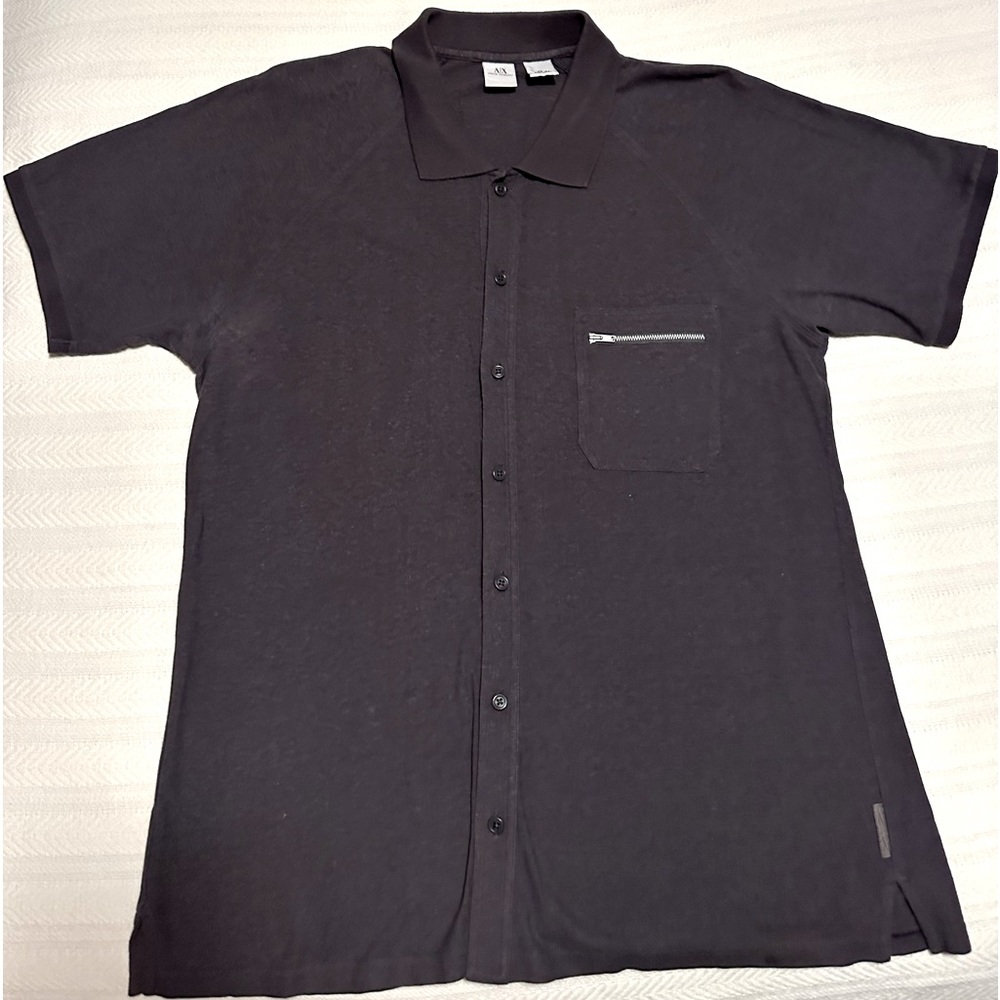 Armani A/X - Armani Exchange white short-sleeved button down shirt - Size XL